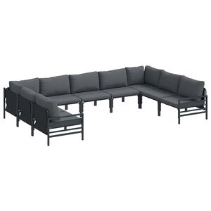 vidaXL Havesofa S&aelig;t 9 stk. Sort St&aring;l