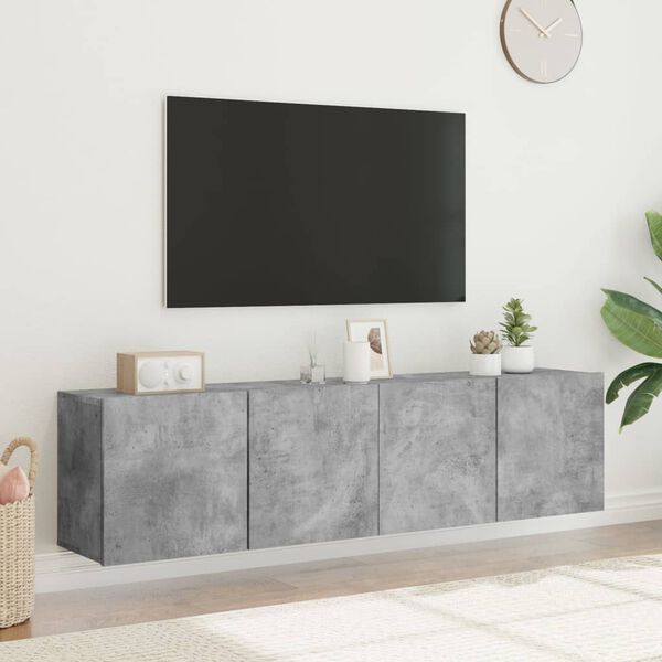 vidaXL v&aelig;gh&aelig;ngte tv-borde 2 stk. 80x30x41 cm betongr&aring;