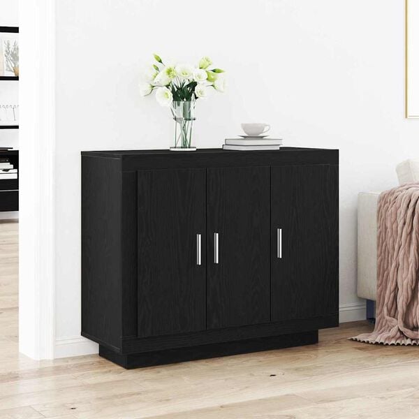vidaXL Sideboard Sort eg 92 x 35 x 75 cm Konstrueret tr&aelig;