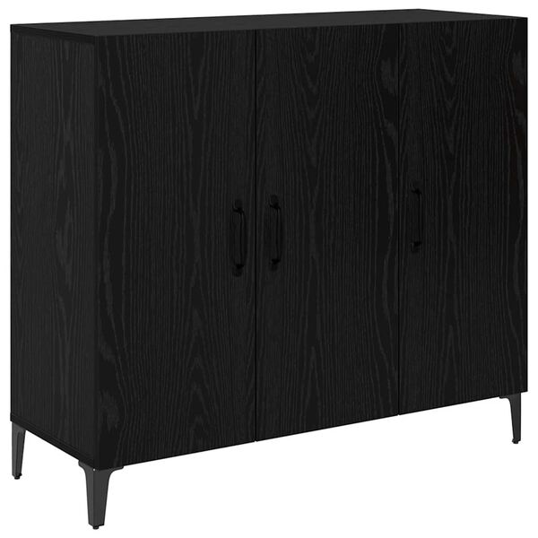 vidaXL Sideboard Sort eg 34 x 90 x 80 cm Konstrueret træ