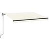 vidaXL markise m. LED-lys 350x250 cm manuel betjening cremefarvet