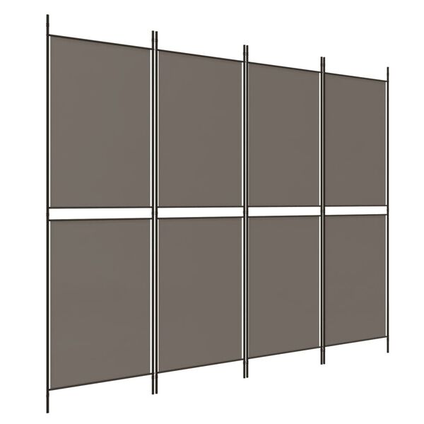 vidaXL 4-panels rumdeler 200x220 cm stof antracitgrå