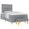 vidaXL Box spring seng med pude Lysegr&aring; 200 x 120 cm Stof