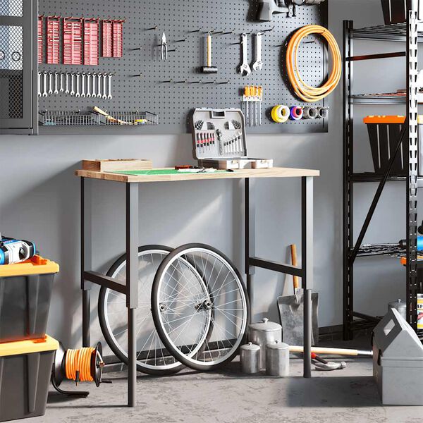 vidaXL arbejdsb&aelig;nk 100x60x(71,5-98) cm massivt egetr&aelig;