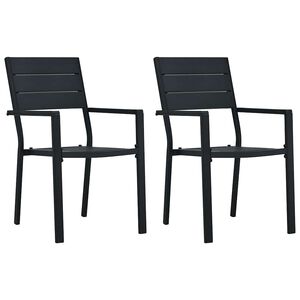 vidaXL havestole 2 stk. HDPE tr&aelig;look sort