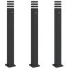 vidaXL udend&oslash;rs standerlamper 3 stk. med sensor 110 cm aluminium sort