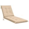 vidaXL Solseng Pude GEMERT 100% polyester Cremefarvet 190 x 50 x 9 cm