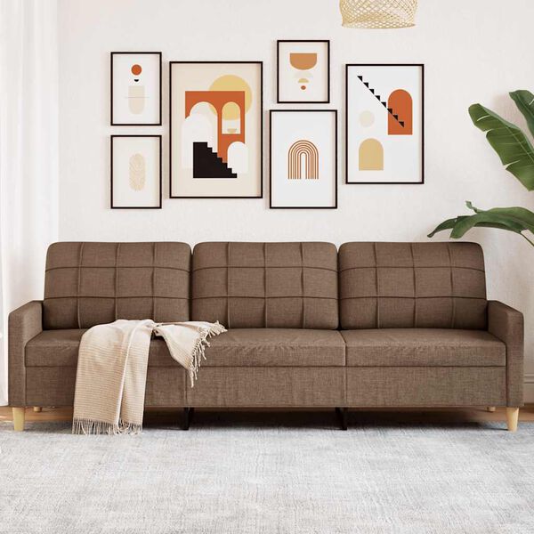 vidaXL 3-personers sofa 210 cm stof brun