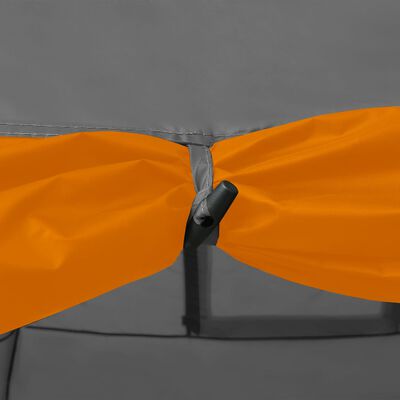 vidaXL iglotelt 650x240x190 cm 8 personer grå og orange