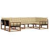 vidaXL Udend&oslash;rs sofagruppe med pude 6 pcs Naturlig og Beige