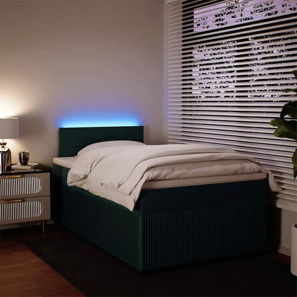 vidaXL kontinentalseng 120x200 cm fl&oslash;jl m&oslash;rkegr&oslash;n