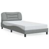 vidaXL sengeramme uden madras Hvar 100x190 cm stof lysegr&aring;
