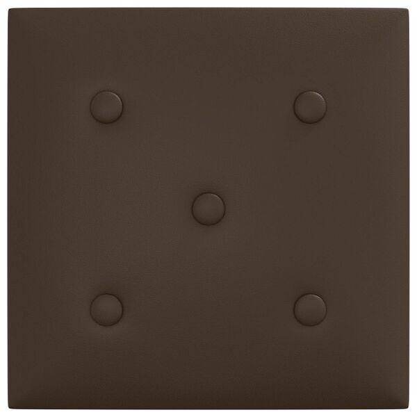 vidaXL V&aelig;ghovedg&aelig;rde 12 pcs Brun 30 x 30 cm Faux l&aelig;der