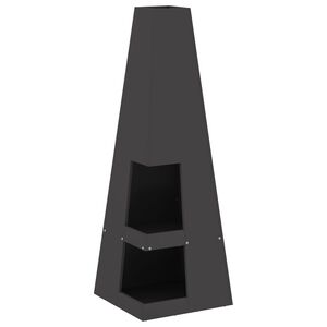 vidaXL B&aring;lsted Sort 35 x 35 x 100 cm St&aring;l