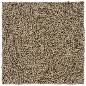 vidaXL Omr&aring;de t&aelig;ppe Naturfarvet og sort 160 x 160 cm Jute