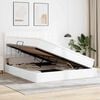 vidaXL Seng med opbevaring og LED Ren Hvid 160 x 200 cm Faux l&aelig;der
