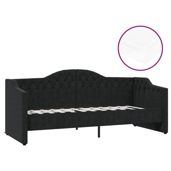 vidaXL daybed med madras og USB 90x200 cm stof sort