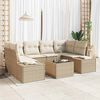 vidaXL Havesofa S&aelig;t med pude 8 pcs Beige og creme polyrattan