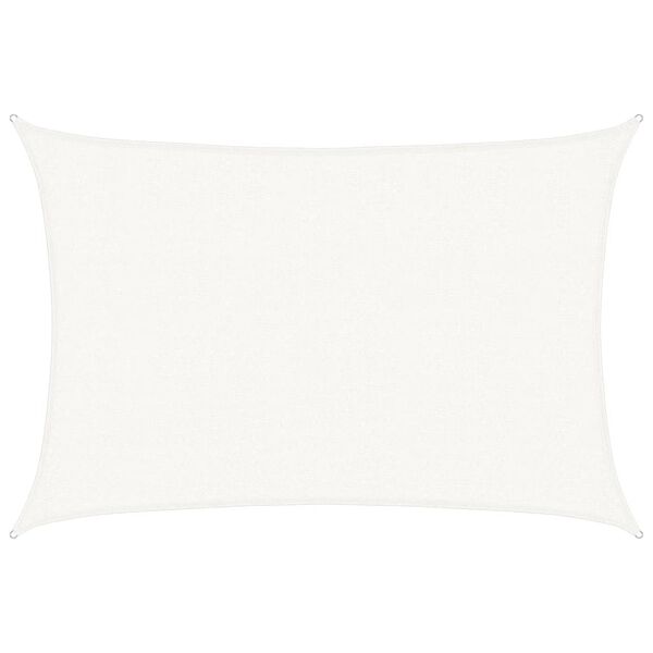 vidaXL solsejl 2,5x4 m HDPE 160 g/m² hvid