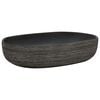 vidaXL h&aring;ndvask til bordplade 59x40x15 cm oval keramik gr&aring; og sort