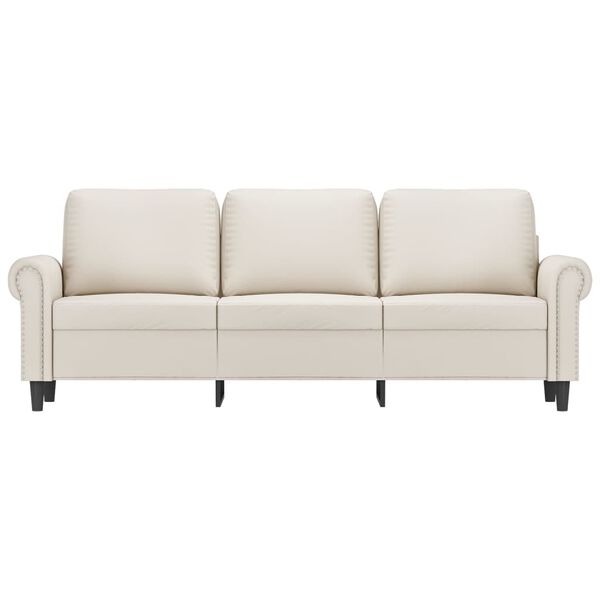 vidaXL 3-personers sofa 180 cm kunstl&aelig;der cremefarvet