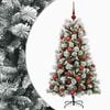 vidaXL Kunstigt h&aelig;ngslet juletr&aelig; med julekugler 150 cm 150 LED'er