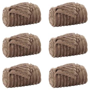 vidaXL Kastet&aelig;pper 6 stk. Camel 270 x 240 cm 10.34 kg Fleece
