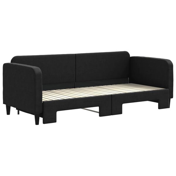 vidaXL daybed med udtr&aelig;k 80x200 cm stof sort