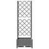 vidaXL plantekasse med espalier 40x40x121,5 cm PP lysegr&aring;