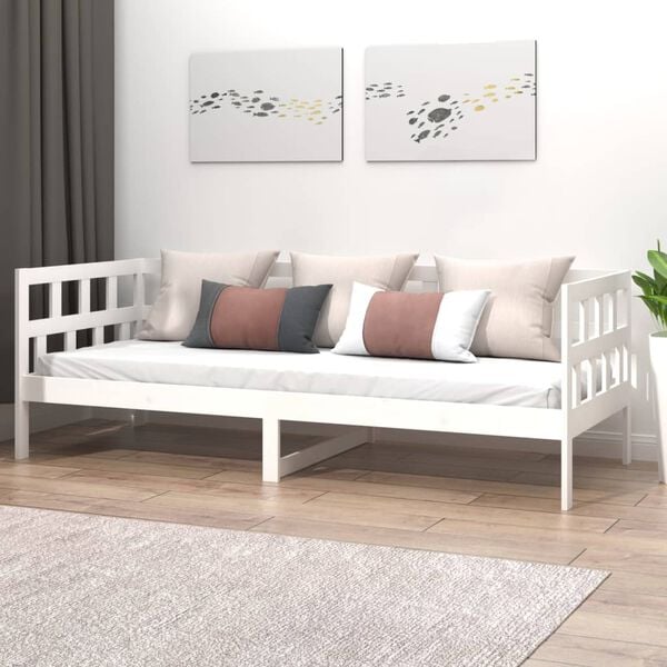 vidaXL daybed 90x190 cm massivt fyrretr&aelig; hvid