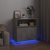 vidaXL LED Sideboard Betongr&aring; 71 x 34,5 x 75 cm Konstrueret tr&aelig;