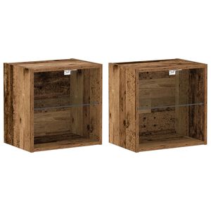 vidaXL Svævende hylde 2 pcs Brun 40 x 28,5 x 40 cm Konstrueret træ