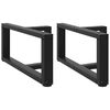 vidaXL sofabordsben T-formet 2 stk. sort 70x25x(30-31) cm st&aring;l