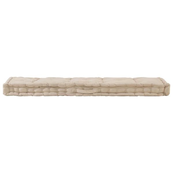 vidaXL hynde til pallesofa 120x40x7 cm bomuld beige