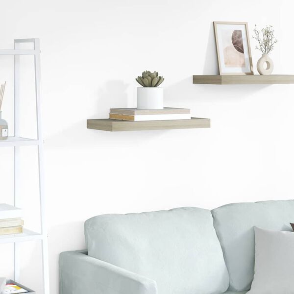 vidaXL v&aelig;ghylde 50x23x3,8 cm MDF egetr&aelig;sfarve