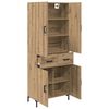 vidaXL Highboard Artisan Egetr&aelig; 69,5 x 34 x 180 cm Konstrueret tr&aelig;