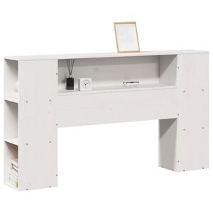 vidaXL sengegavl med opbevaring 160 cm massivt fyrretr&aelig; hvid