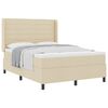 vidaXL Box spring seng med pude med hovedg&aelig;rde Creme 190 x 140 cm Stof