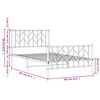 vidaXL sengeramme med sengegavl og fodg&aelig;rde 100x200 cm metal hvid