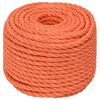 vidaXL arbejdsreb 24 mm 100 m polypropylen orange