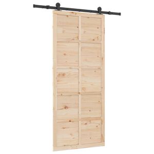 vidaXL Skyded&oslash;r 80 x 208 cm Massivt fyrretr&aelig; Naturfarvet
