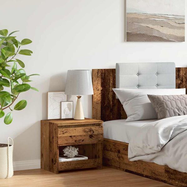 vidaXL sengebord 40x30x39 cm spånplade antikt træ