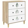 vidaXL Skuffeskab HANAU Gr&oslash;n bladm&oslash;nster 66 x 36,5 x 75 cm Sonoma-eg