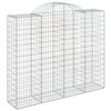 vidaXL buet gabionkurv 200x50x160/180 cm galvaniseret jern