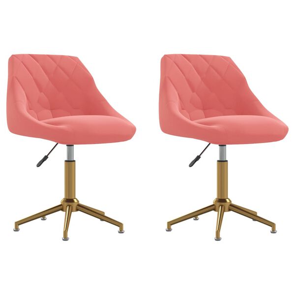 vidaXL drejelige spisebordsstole 2 stk. fl&oslash;jl pink