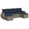 vidaXL sofas&aelig;t til haven 6 dele med hynder polyrattan gr&aring;