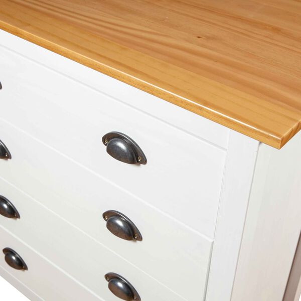 vidaXL sk&aelig;nk Hill 120x40x80 cm massivt fyrretr&aelig; hvid