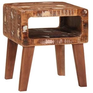 vidaXL Endebord med hylde Brun 40 x 32 x 46 cm Solid genbrugs tr&aelig;