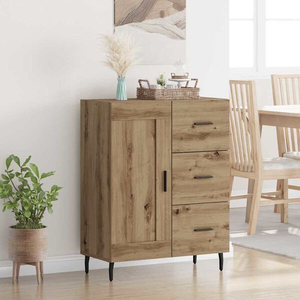vidaXL Sideboard med skuffe Artisan Egetr&aelig; 69,5 x 34 x 90 cm