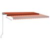 vidaXL fritst&aring;ende markise 450x350 cm automatisk betjening orange/brun